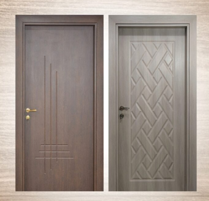 باب بني brown door - PVC